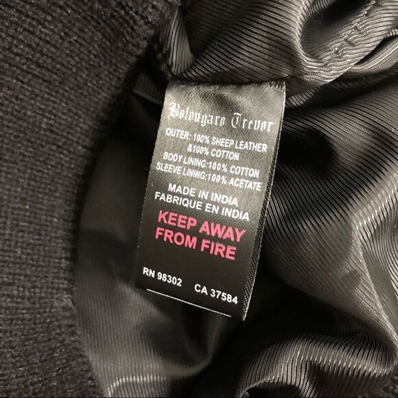 Bolongaro Trevor TALL Haden Leather Bomber Black Jacket Coat - Picture 7 of 10